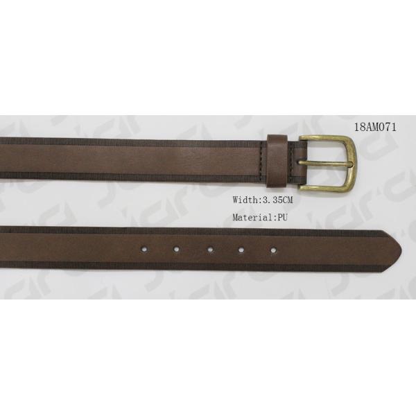 Quality Fashionable Mens Casual Belts With Embossed Edges & Antic Brass Buckle for sale