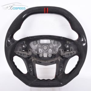 Buy cheap 2022 Special Custom Real Cadillac Steering Wheel Alcantara Red Stripe With Patches from wholesalers