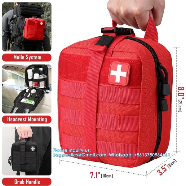 Tactical First Aid Pouch, Molle EMT Pouches Rip-Away Military IFAK Medical Bag Outdoor Emergency Survival Kit Quick
