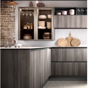 Buy cheap Melamine Finish Modern Modular Kitchen Cabinet L Shape Design from wholesalers