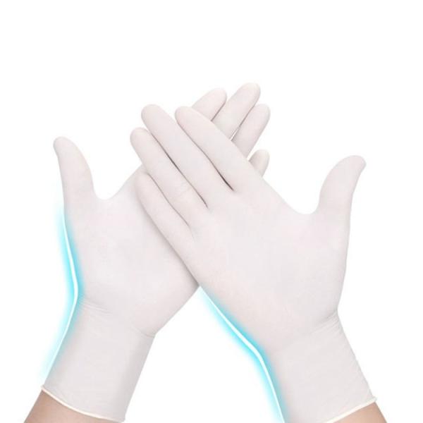 Quality White Medical Disposable Exam Gloves Latex Nitrile Material Ultra Thin for sale