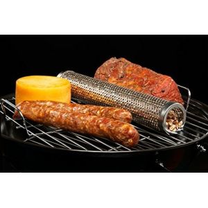 Square 185g Net BBQ Smoke Generator 304ss Bbq Pellet Smoke Tube Brush Hook