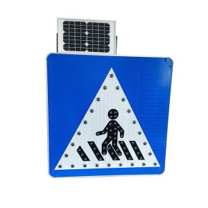 China Waterproof Solar Traffic Signs Aluminum Solar Pedestrian Crossing Sign on sale