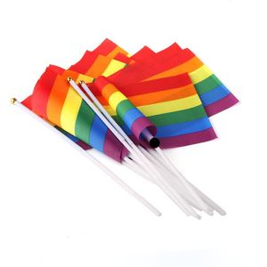 Buy cheap Customized Shake Handheld Pride Flag 14cmx21cm 100d Polyester from wholesalers