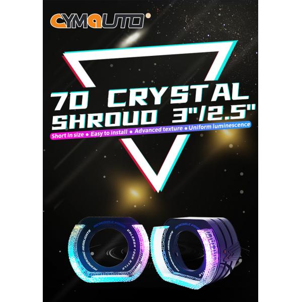7D-4 Crystal Shroud 3030 LED Angel Eyes 3 Inch White Color Black Shroud High Level