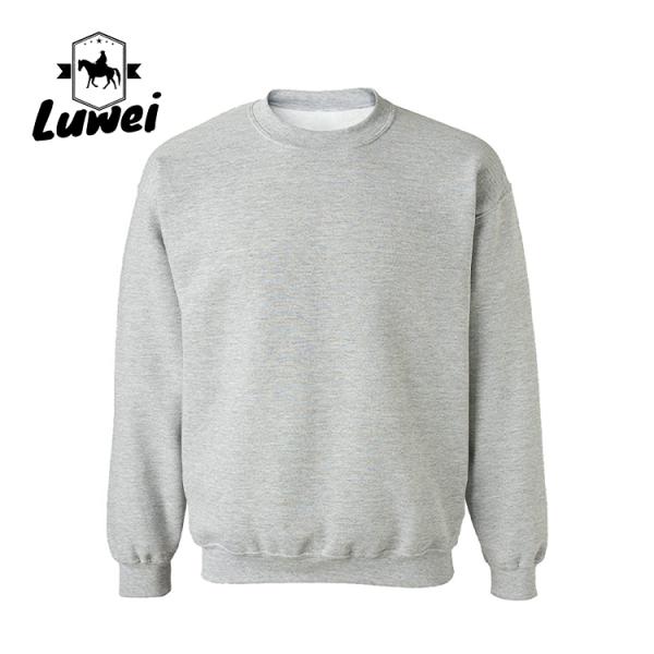 Organic Embroidery Oversize Oem Clothing 80% Cotton 20% Polyester Long Sleeve Solid Color Man Pullover Round Neck Blank Hoodie