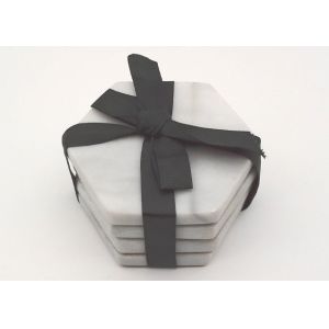 Buy cheap Polished White Stone Coasters Hexagon Shape Moisture Proof High Durability from wholesalers