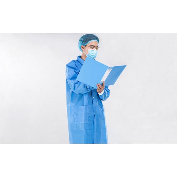 Quality Customised Disposable Medical Lab Coat Long Sleeve Elastic Cuff Unisex for sale