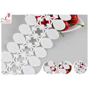 Buy cheap Polyester Embroidered Guipure Water Soluble Lace / Pom Pom Lace Edging from wholesalers