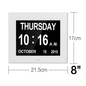Buy cheap Day Clock Digital LED Wall Clock Calendar Alarm Clock 8" Extra Large Impaired Vision 3 Medicine Reminder Display Clock from wholesalers