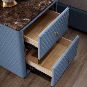 Buy cheap 550x450mm Modern Bedside Tables Matted Leather Bedside Cabinet With Drawer from wholesalers