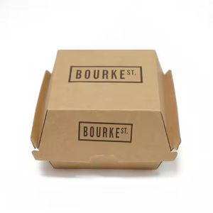 Custom Eco-Friendly Recyclable Kraft Burger Box with Embossing Printing and FDA