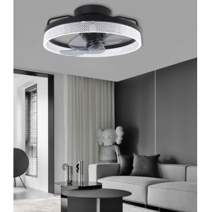 Black Chandelier Bladeless Ceiling Fan Low Noise Ceiling Fan Fandelier