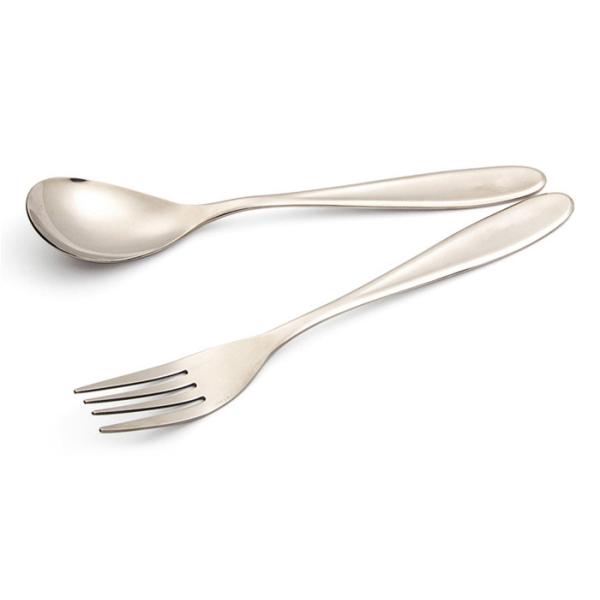 Quality Sandblasted Titanium Camping Parts Flatware Spoon Fork Titanium Cutlery Set for sale