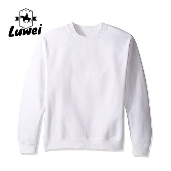 Organic Embroidery Oversize Oem Clothing 80% Cotton 20% Polyester Long Sleeve Solid Color Man Pullover Round Neck Blank Hoodie