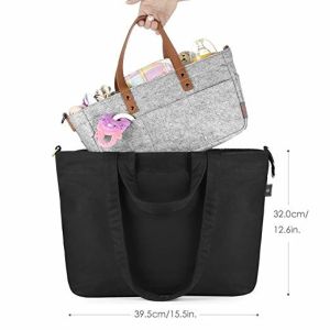 Buy cheap Tote Washable Diaper Caddy Nursery Storage Grey Cotton Felt from wholesalers