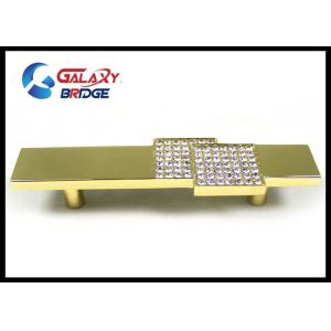 Buy cheap Square Crystal Drawer Handles , 96mm Arcylic Stone Gold Cabinet Pulls Gorgeous product