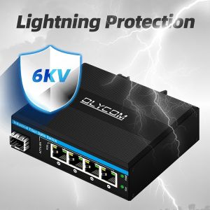 Buy cheap 5 Port Industrial Poe Network Switch DC12/24/48V Input 1SFP+4RJ45 Gigabit Ethernet Switch from wholesalers