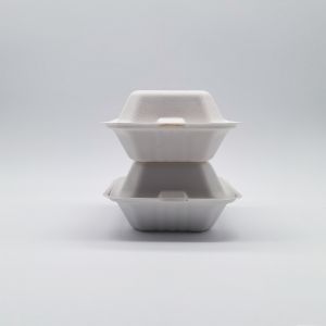 Buy cheap 6 Inch Biodegradable Take Out Containers , White Biodegradable Clamshell Packaging from wholesalers