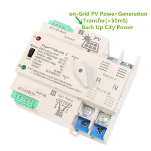 Buy cheap AC220V PV Solar Din Rail 2P 63A ATS Dual Power Automatic Transfer Switch from wholesalers