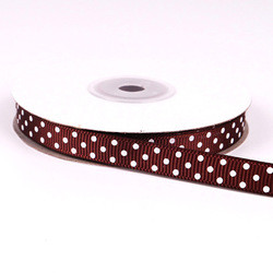 Hot selling 1inch 3mm 10mm 100% polyester material logo printed pink polka dot