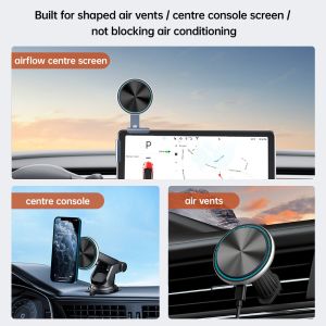 Buy cheap Metal Ambient Light Strong Magnetic Stable Wireless Charging Car Phone Holder Fast Charging One-Handed Operation from wholesalers