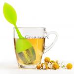 Buy cheap Silicone Leaf  Tea Infuser Strainer Handle with Steel Ball and Drip Tray from wholesalers