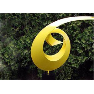 Buy cheap Yellow Painted Metal Sculpture Dancing Ribbon Shape Various Size / Colors from wholesalers