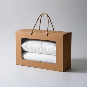 Buy cheap Customizable Color-Printed Eco-Friendly Reusable Bedding Packaging Gift Box with Window and Rope Handle from wholesalers