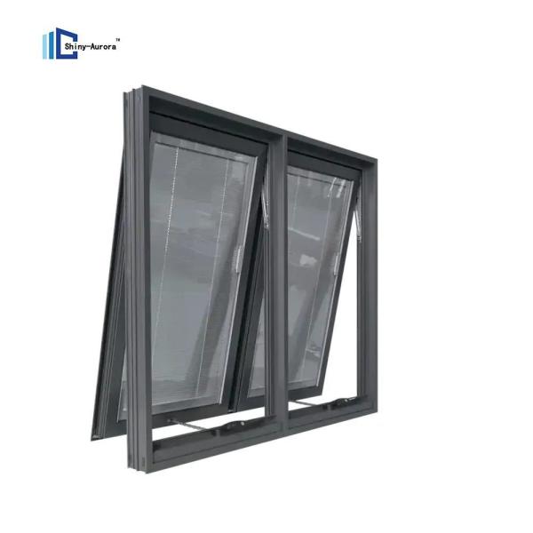 Hurricane Proof Vertical Opening Window Aluminium Chain Winder Awning Window