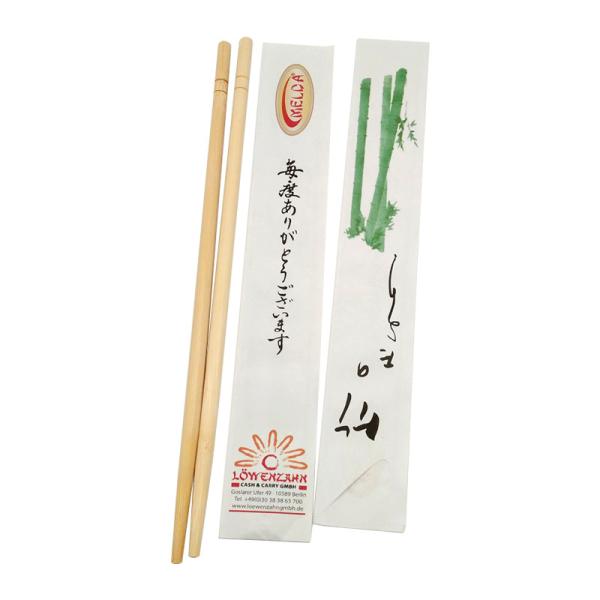 Quality Logo Printed Restaurant Chinese Bamboo Chopsticks , Twins Wooden Chopsticks Compostable for sale