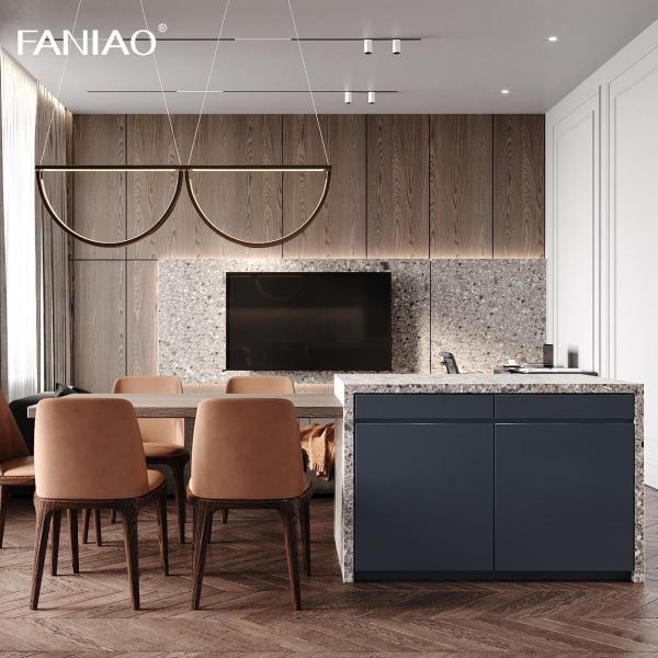 Modern European Modular Unit Melamine Complete Set Kitchen Cabinets With Island