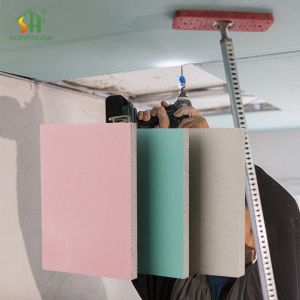 4x8 Water Resistant Plasterboard Moisture Resistant Sheetrock 15mm Gypsum Board