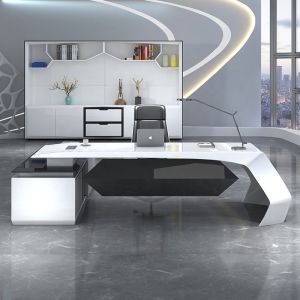 Customizable Lacquer Large Desk Perfect for Managers and Supervisors in the