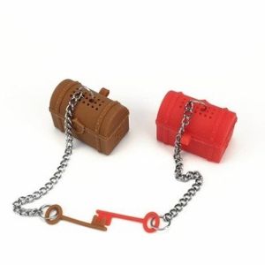 Buy cheap Best cute treasure case shape tea strainer filter travel buddy non plastic loose leaf tea custom silicone tea infuser from wholesalers