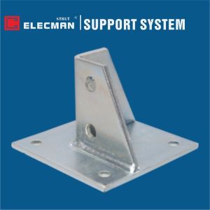 ELECMAN Galvanized Steel Strut Base Plate Strut Channel Base 5"*5"*3-1/2"