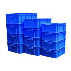 China Efficiently Designed Solid Box Style Plastic Folding Pallet Crate with Attached Lids on sale