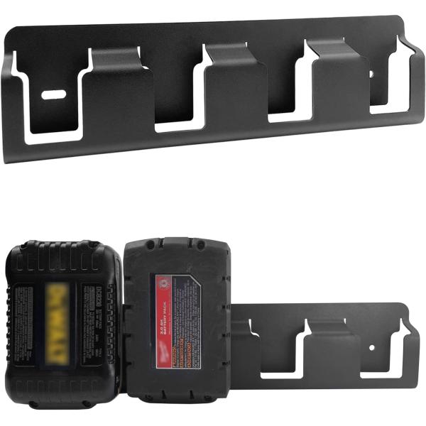M18 Tool Battery Storage Rack Bracket with Universal Fit and Solid Steel Construction