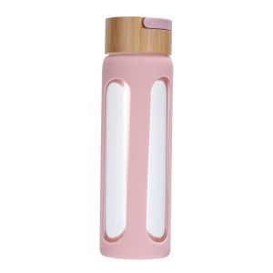 Buy cheap 350ml Flower Fruit Infuser Glass Drinking Bottles With Food Grade Silicone Cover from wholesalers