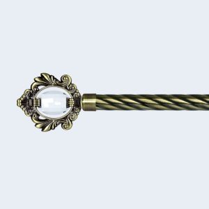 Crown-shape crystal curtain head curtain finials Customized curtain rod set