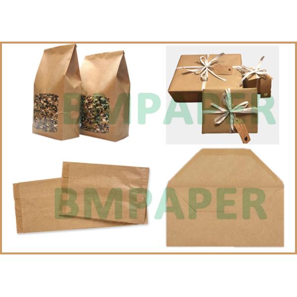 60gsm Unbleached Brown MG Ribbed Kraft Paper For Carrier Bags 762mm x 300m