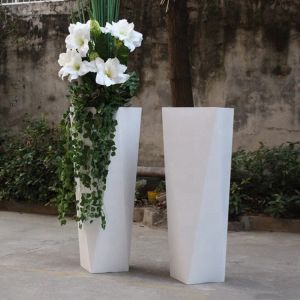 Buy cheap Outdoor standing planter white irregular quadrilateral flower pots from wholesalers