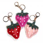 Buy cheap Handmade Strawberry Leather Keychain CE Certification With Embossed Logo from wholesalers