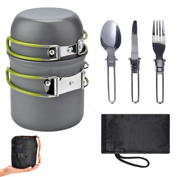 Buy cheap Outdoor Amenities Outdoor pot set for 1-2 people Portable camping cookware with cutlery from wholesalers