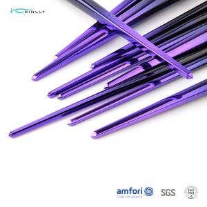 Buy cheap Gradient Plastic Handle Synthetic Hair Makeup Brush With Aluminum Ferrules from wholesalers