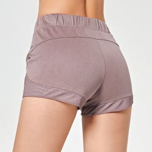 Buy cheap Oem Factory Manufacturer Custom Logo Women Anti Wrinkle Soft Running Shorts Breathable Yoga Shorts With Pockets from wholesalers