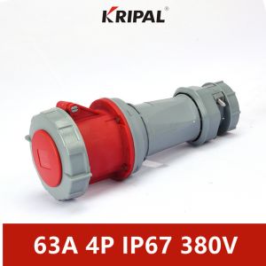 Buy cheap IP67 63A 4 Pole Waterproof Industrial Connector Nickel Plated from wholesalers