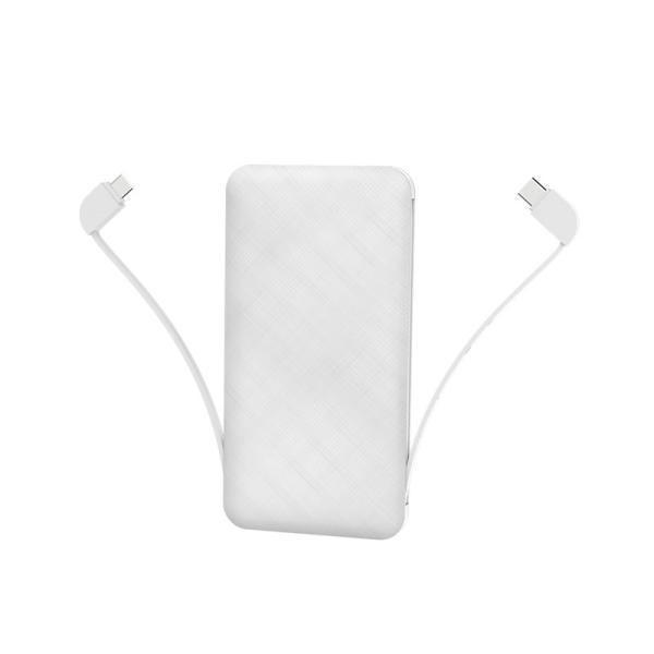 Quality Inbuilt Cable 10000mAh 210g Ultra Slim Power Bank for sale