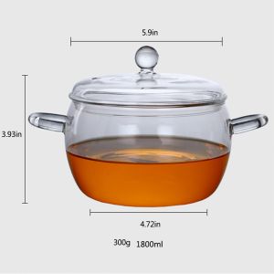 Buy cheap Soup Round Double Ears 1800ml Borosilicate Glass Pot from wholesalers