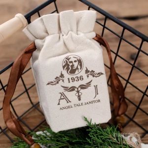 Buy cheap Washable Logo Calico Drawstring Bags Silk Screen Printing Hot Stamping product